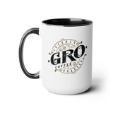 Vintage GRO Two-Tone Coffee Mugs, 15oz