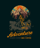 Every Adventure Starts With GRO Coffee Black Mug, 15oz